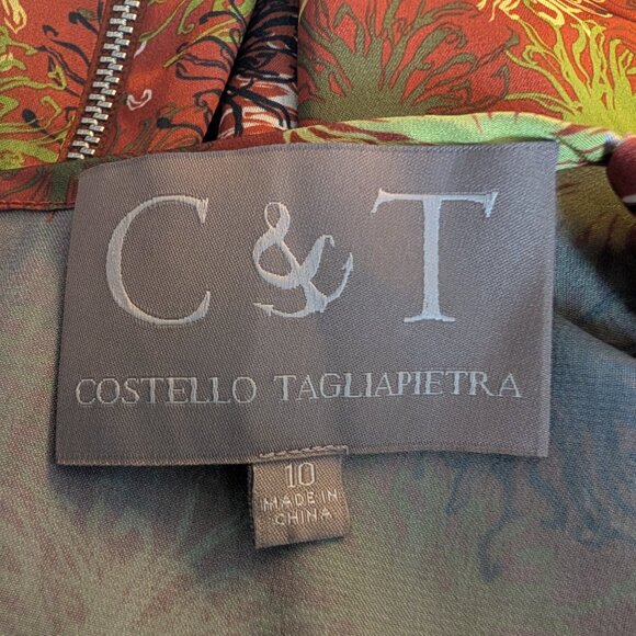 Costello Tagliapietra Designer Wrap Dress Draped Satin Exposed Zipper Size 10 - Picture 4 of 14